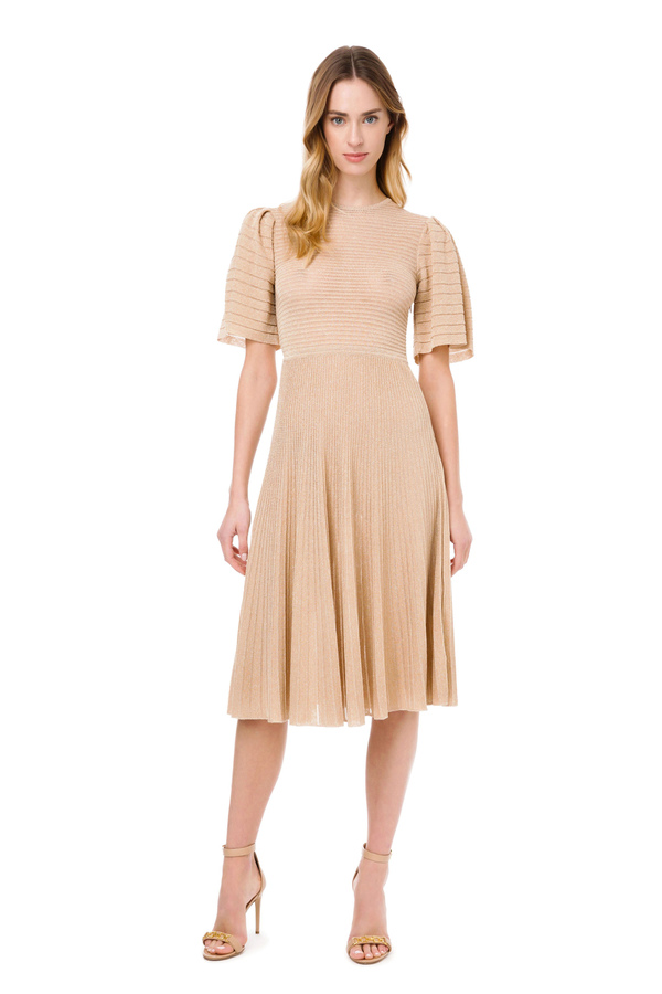 Pleated lurex mini dress - Elisabetta Franchi® Outlet