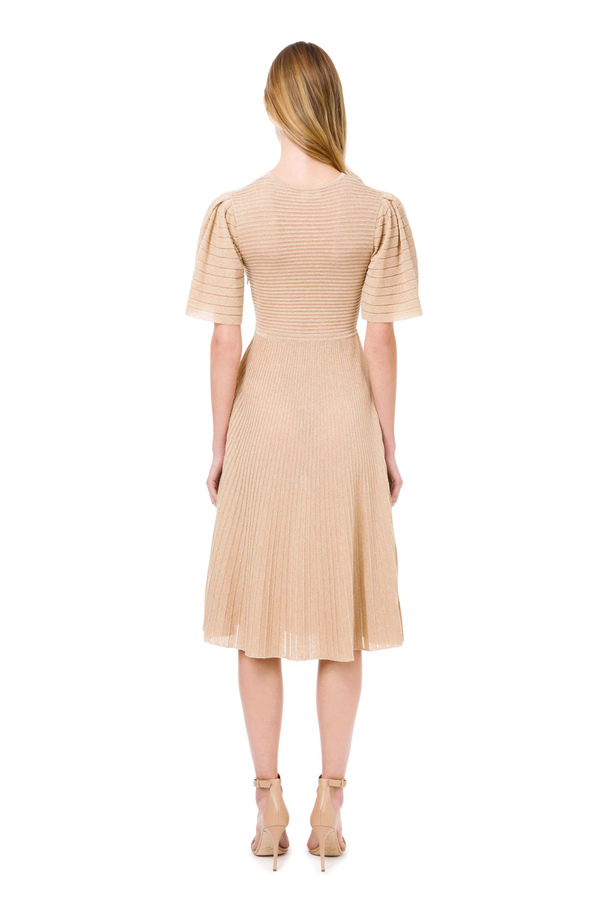 Pleated lurex mini dress - Elisabetta Franchi® Outlet