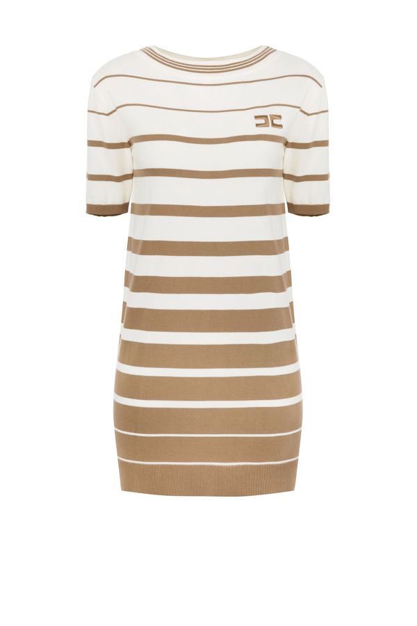 Faded striped mini boxy dress - Elisabetta Franchi® Outlet