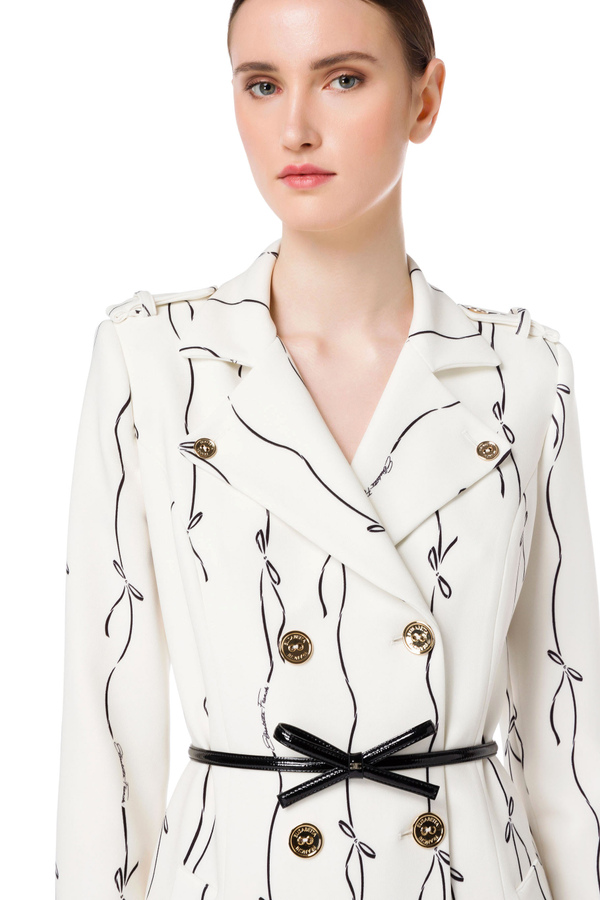 Trench dress with bow print - Elisabetta Franchi® Outlet