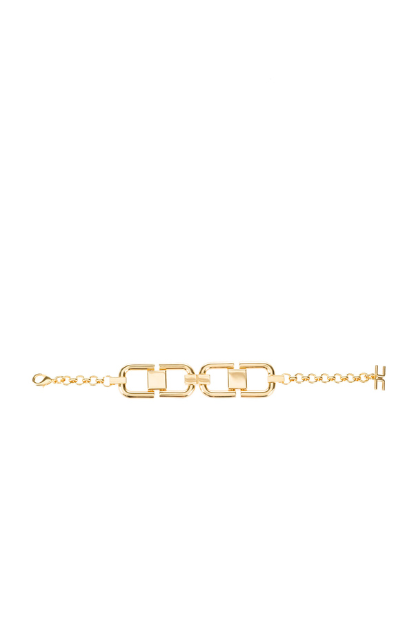 Light gold bracelet with logo - Elisabetta Franchi® Outlet