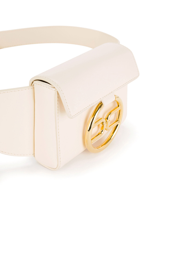 Leather waist-bag with golden logo - Elisabetta Franchi® Outlet