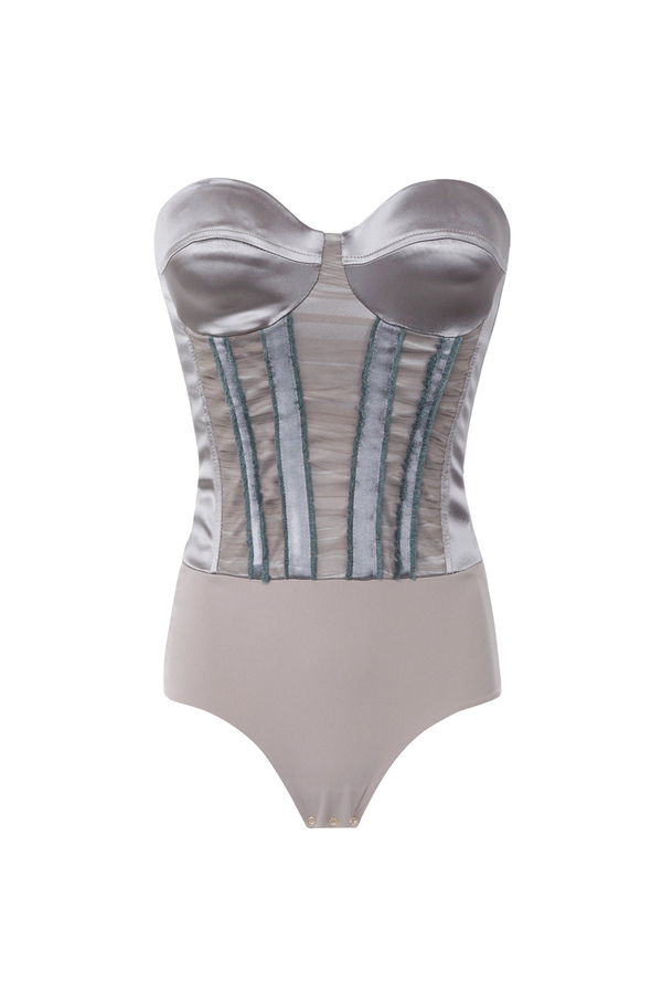 Body a bustier con stringhe in velluto - Elisabetta Franchi® Outlet