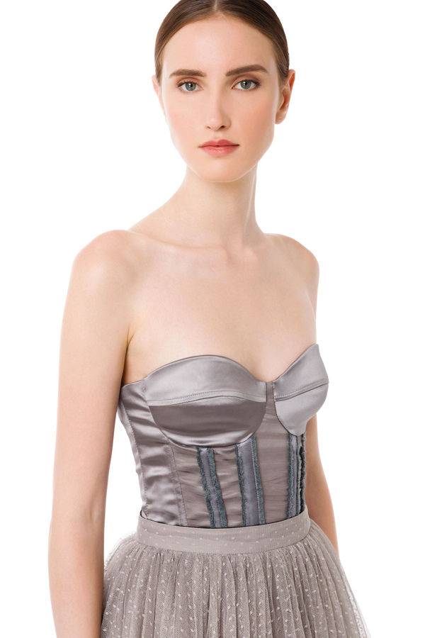 Body a bustier con stringhe in velluto - Elisabetta Franchi® Outlet