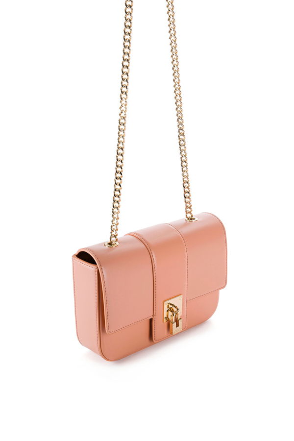 Clutch bag with shoulder strap and logo - Elisabetta Franchi® Outlet