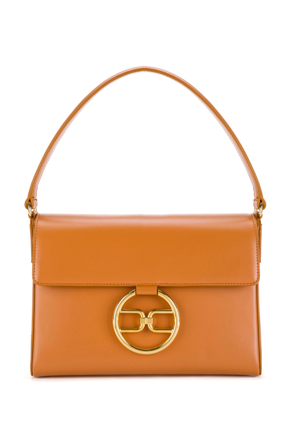 Medium bag Elisabetta Franchi con ring logo pendente - Elisabetta Franchi® Outlet