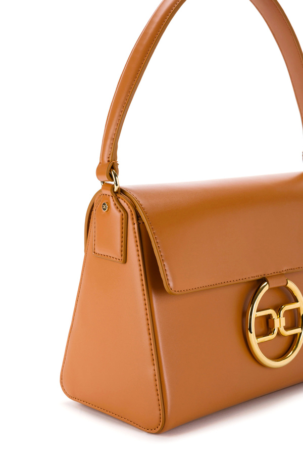 Medium bag Elisabetta Franchi con ring logo pendente - Elisabetta Franchi® Outlet