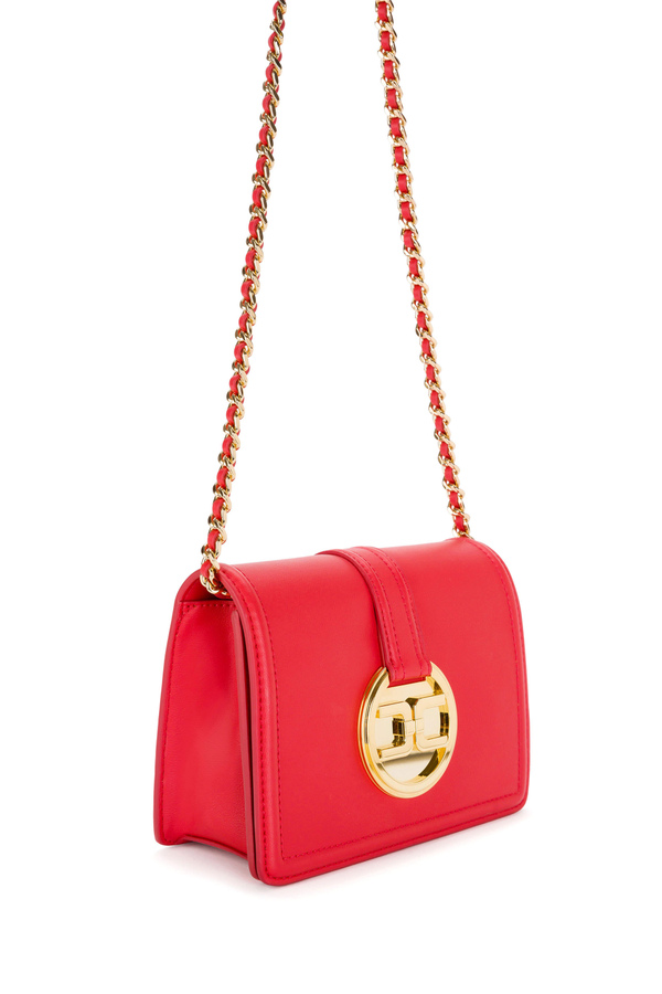 Small shoulder bag with golden pendant logo - Elisabetta Franchi® Outlet