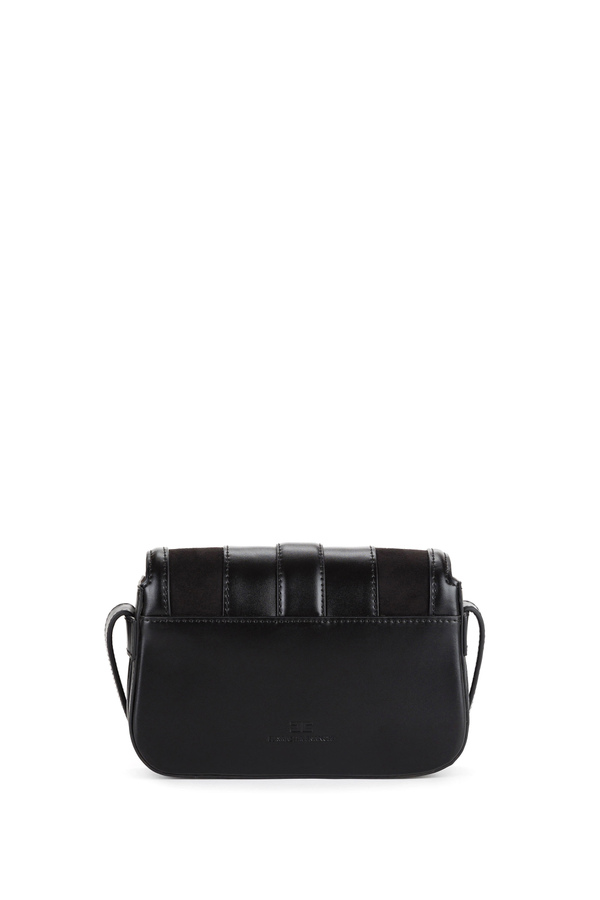 Saddle bag Elisabetta Franchi con logo light gold - Elisabetta Franchi® Outlet
