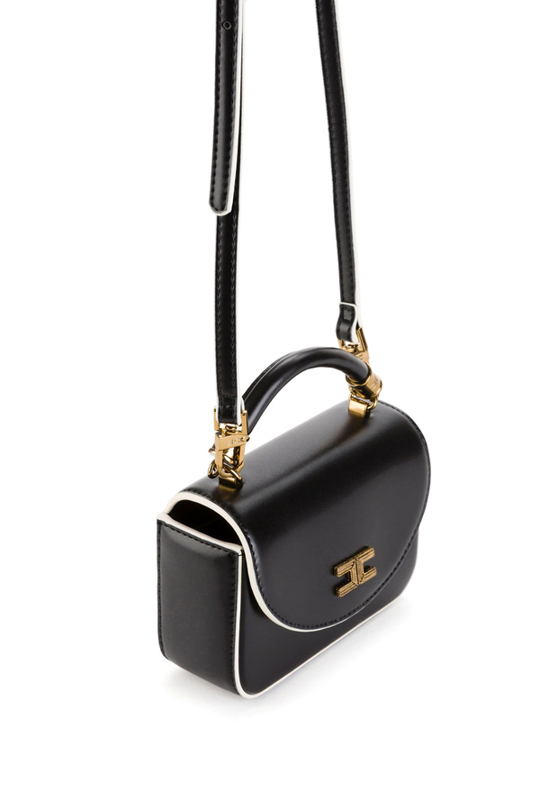 Micro box shoulder bag with Elisabetta Franchi logo - Elisabetta Franchi® Outlet
