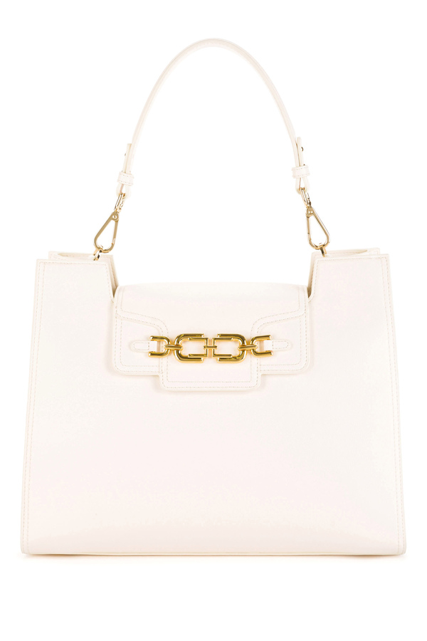 Large bag with golden snap-hooks and clasp - Elisabetta Franchi® Outlet