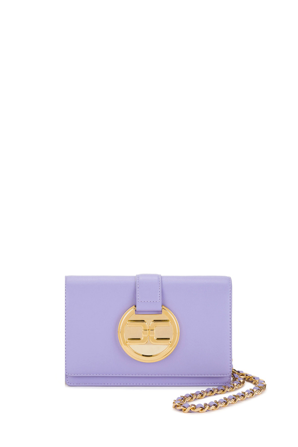 Petit sac à bandoulière avec logo light gold par Elisabetta Franchi - Elisabetta Franchi® Outlet