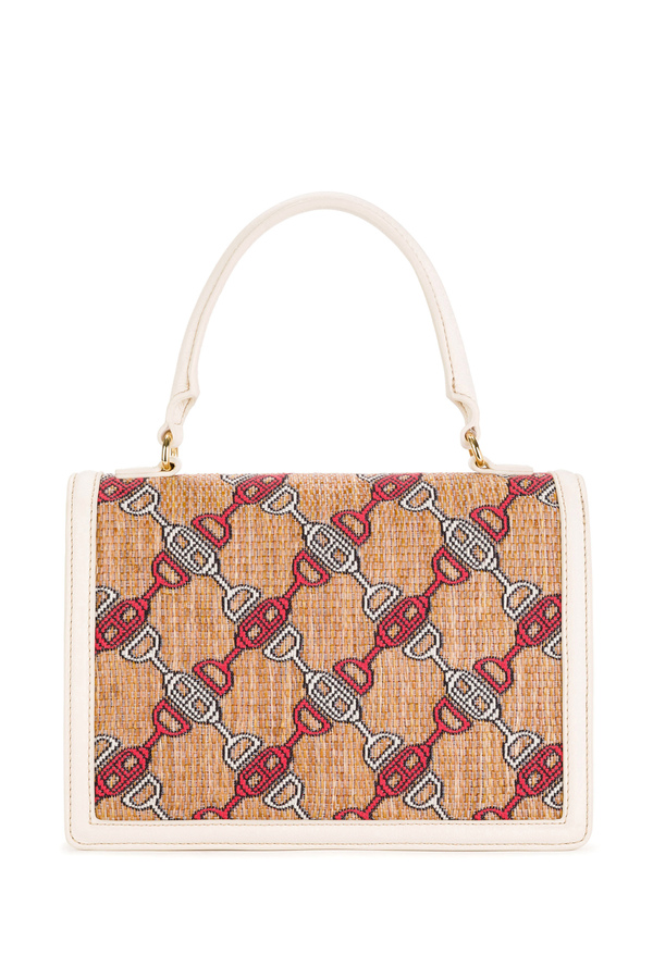 Medium jacquard bag with horse bit print - Elisabetta Franchi® Outlet