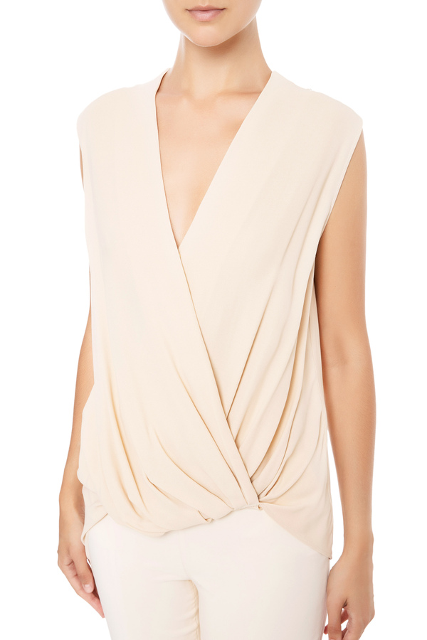 Asymmetrical sleeveless blouse - Elisabetta Franchi® Outlet