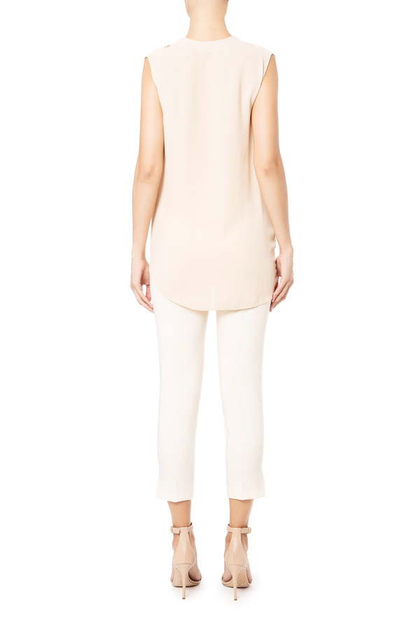 Asymmetrical sleeveless blouse - Elisabetta Franchi® Outlet