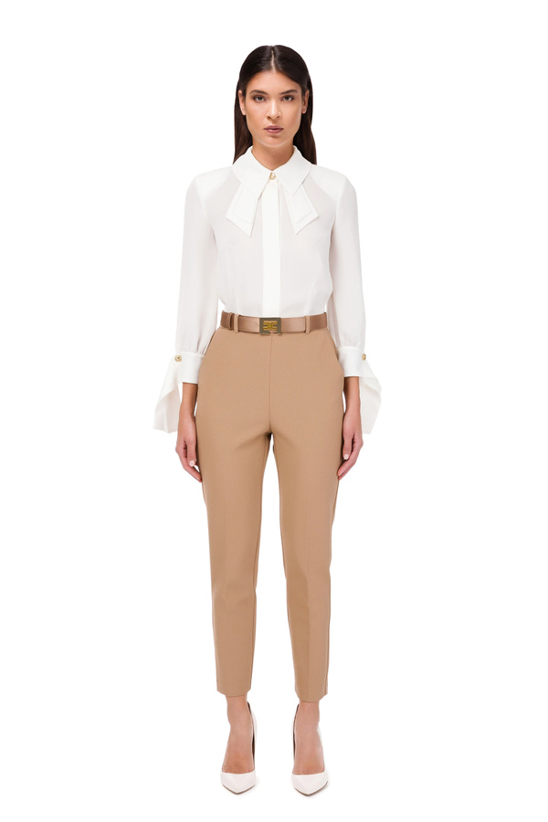 Blouse with scarf cuffs - Elisabetta Franchi® Outlet