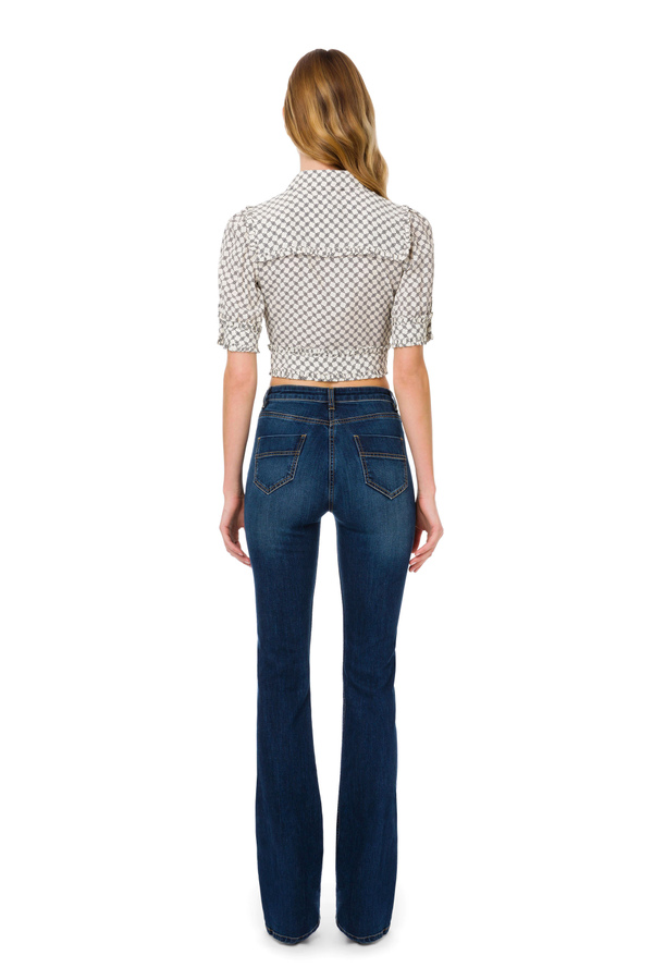 Short blouse with horse bit print - Elisabetta Franchi® Outlet