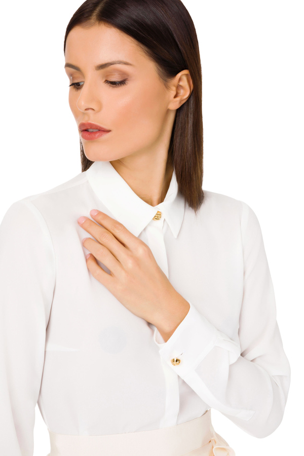 Camicia con bottone light gold - Elisabetta Franchi® Outlet