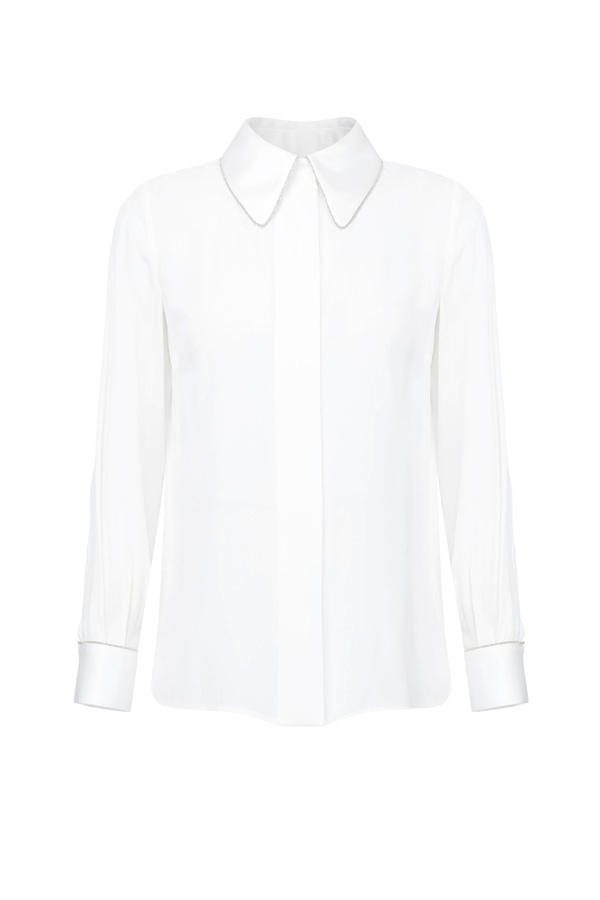 Elisabetta Franchi blouse with duchess satin details - Elisabetta Franchi® Outlet