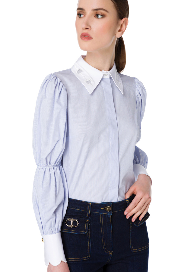 Camicia in cotone a righe Warp di Elisabetta Franchi - Elisabetta Franchi® Outlet