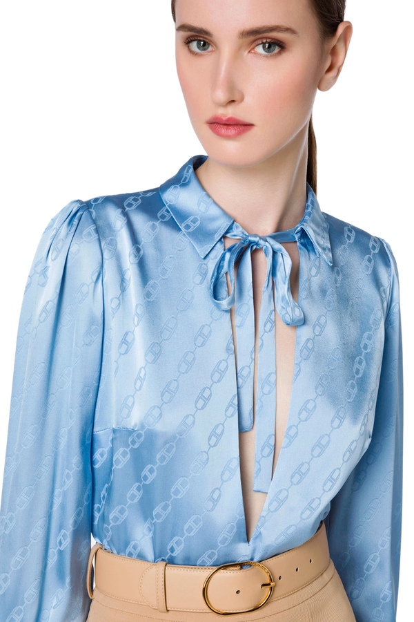 Body chemise imprimé jacquard chaîne - Elisabetta Franchi® Outlet