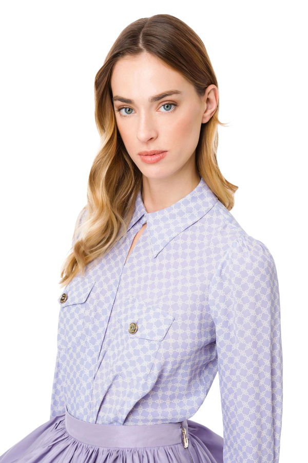 Horse bit print bodysuit-style blouse with pockets - Elisabetta Franchi® Outlet