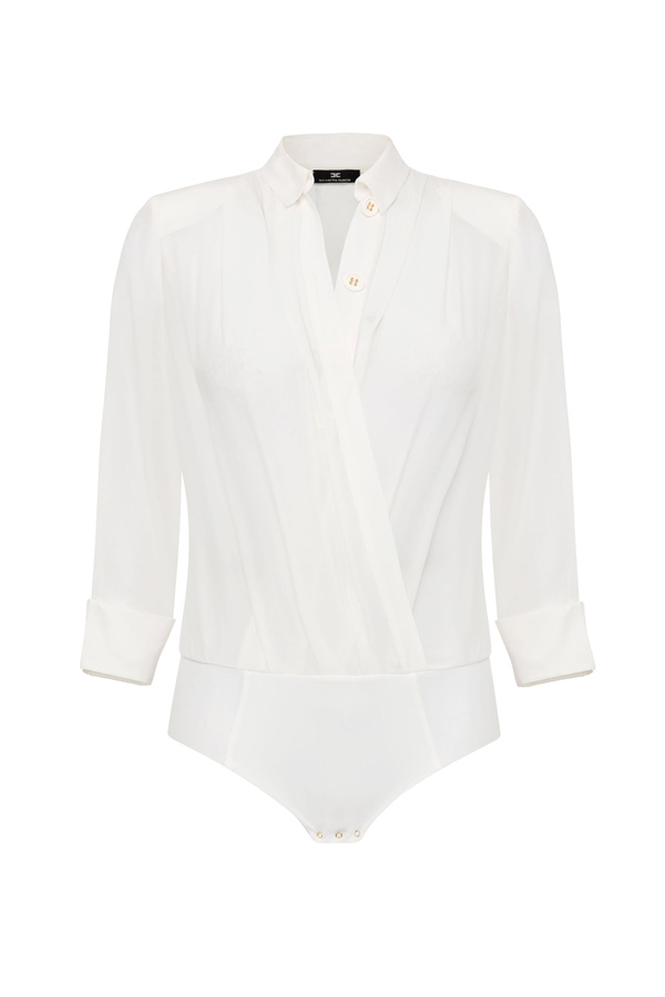 Crossover bodysuit-style blouse - Elisabetta Franchi® Outlet