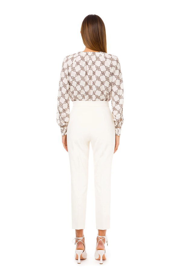 Bodysuit-style blouse with horse bit print - Elisabetta Franchi® Outlet
