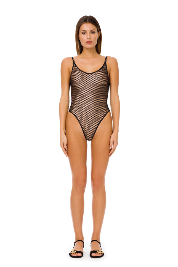 Mesh one-piece swimsuit - Elisabetta Franchi® Outlet