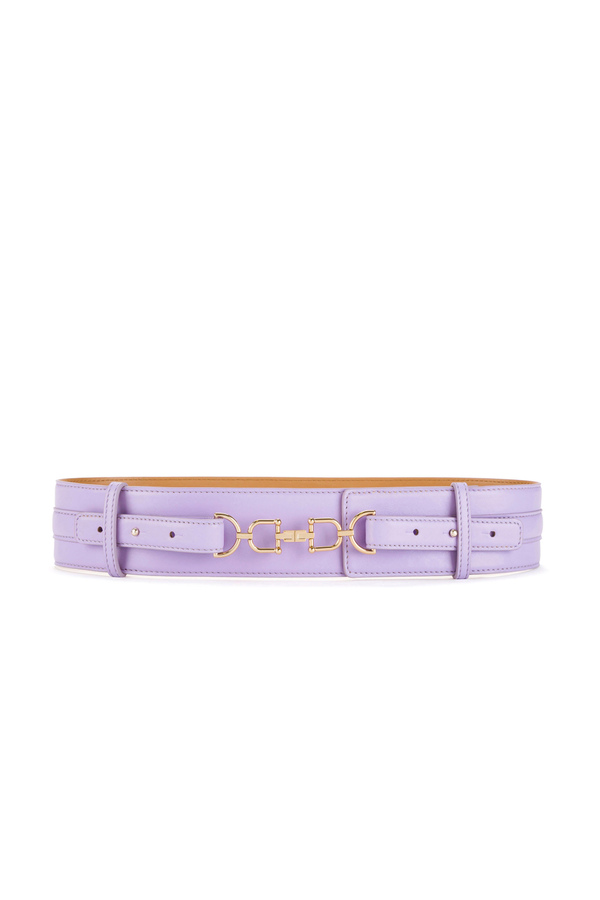 High waist belt with light gold clasp - Elisabetta Franchi® Outlet