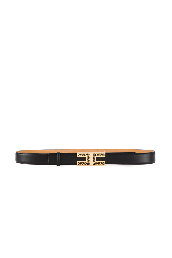 Cinturón con logotipo y candado colgante - Elisabetta Franchi® Outlet