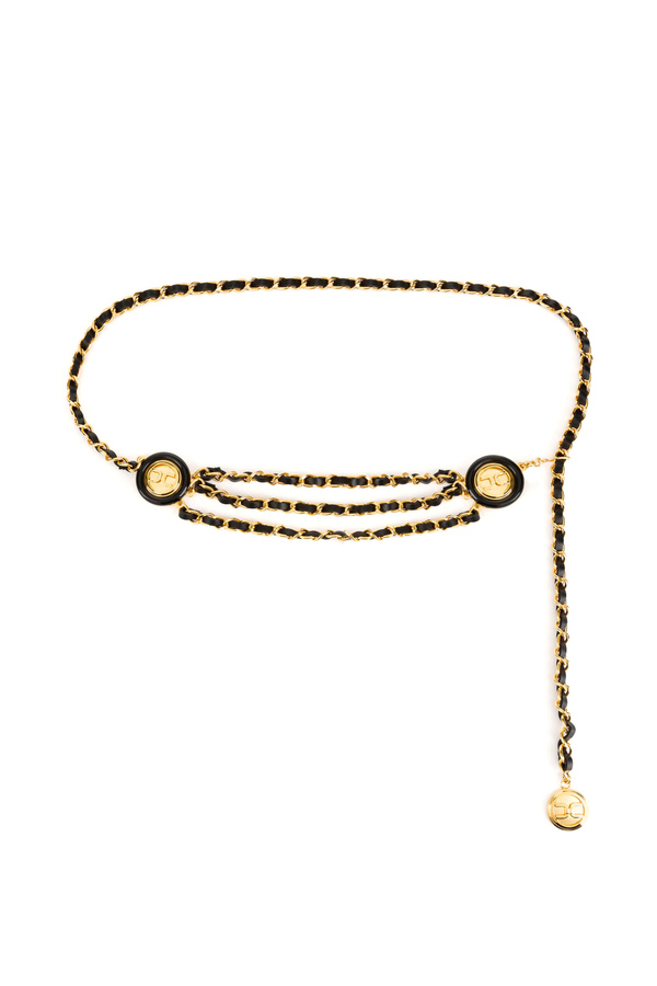Belt with gold charms - Elisabetta Franchi® Outlet