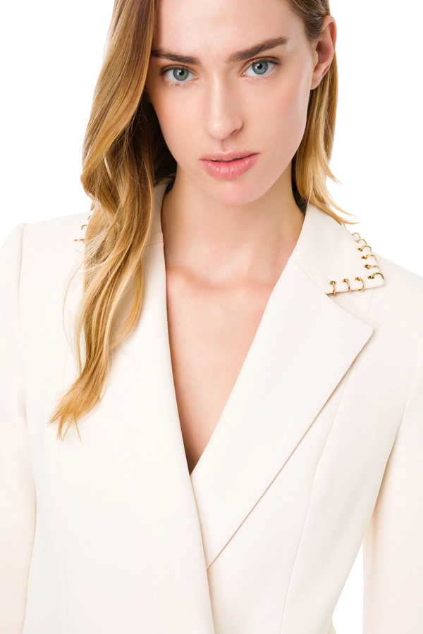 Elisabetta Franchi jacket with light gold piercing - Elisabetta Franchi® Outlet