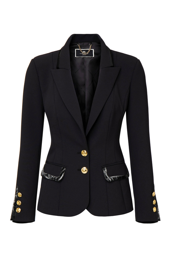 Elisabetta Franchi jacket with light gold buttons - Elisabetta Franchi® Outlet