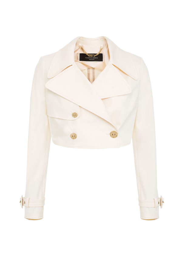 Elisabetta Franchi crop jacket with lapels - Elisabetta Franchi® Outlet