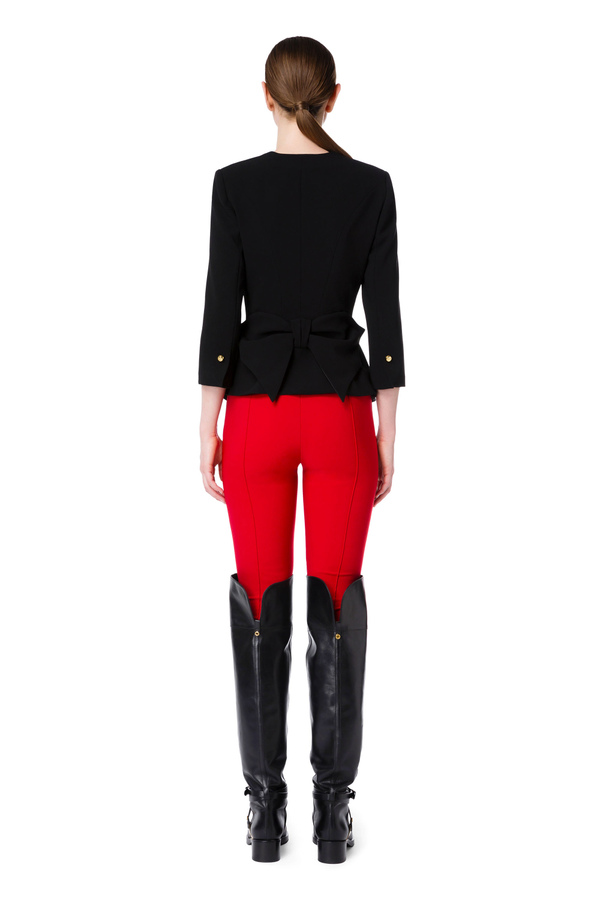Jacket with peplum and bow - Elisabetta Franchi® Outlet