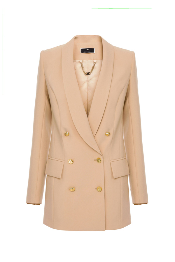 Elisabetta Franchi long jacket with gold buttons - Elisabetta Franchi® Outlet