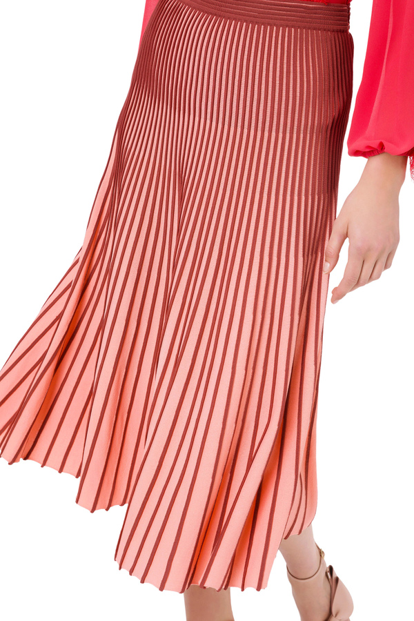 Two-tone pleated skirt - Elisabetta Franchi® Outlet