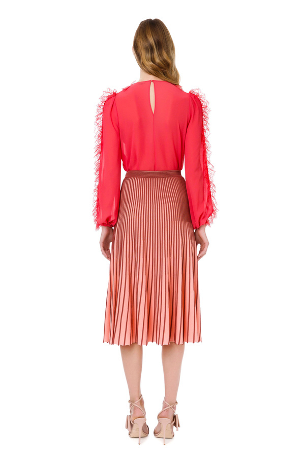 Two-tone pleated skirt - Elisabetta Franchi® Outlet