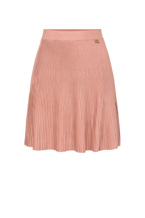 Pleated mini skirt in knit fabric - Elisabetta Franchi® Outlet