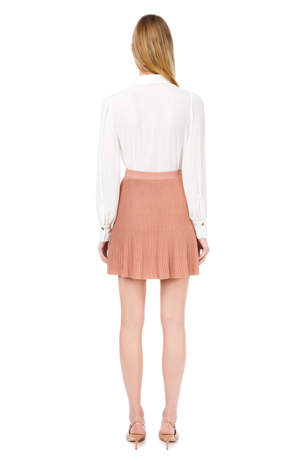 Pleated mini skirt in knit fabric - Elisabetta Franchi® Outlet