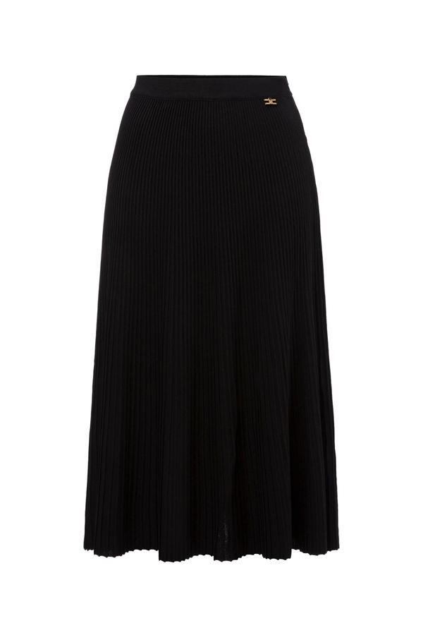 Pleated knit midi skirt - Elisabetta Franchi® Outlet
