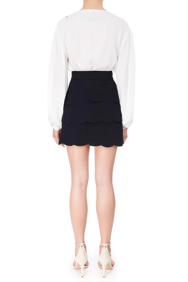 Miniskirt with flounces - Elisabetta Franchi® Outlet