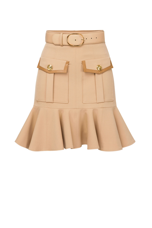 Skirt with flounces and details by Elisabetta Franchi - Elisabetta Franchi® Outlet