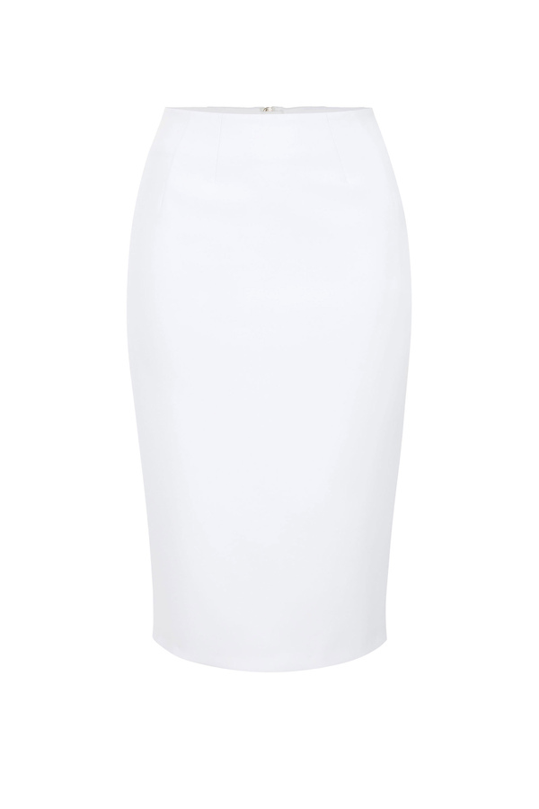Elisabetta Franchi calf-length skirt in double crêpe fabric - Elisabetta Franchi® Outlet