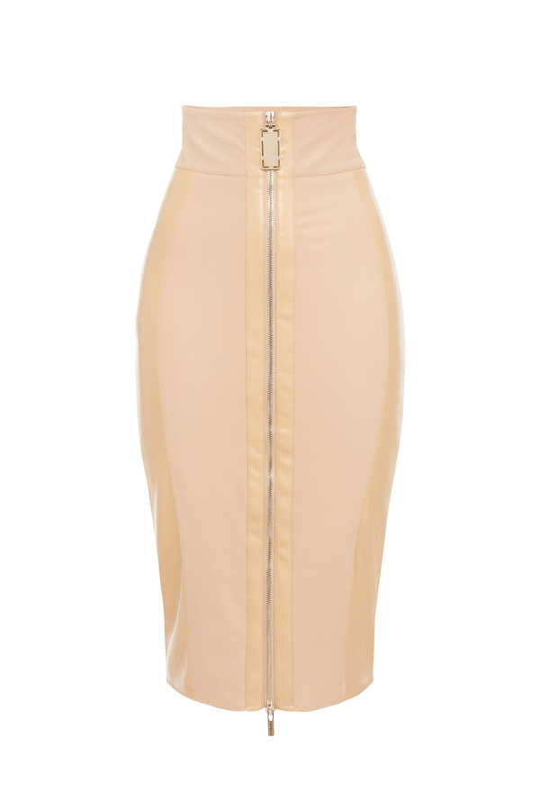 Pencil skirt with shiny inserts - Elisabetta Franchi® Outlet