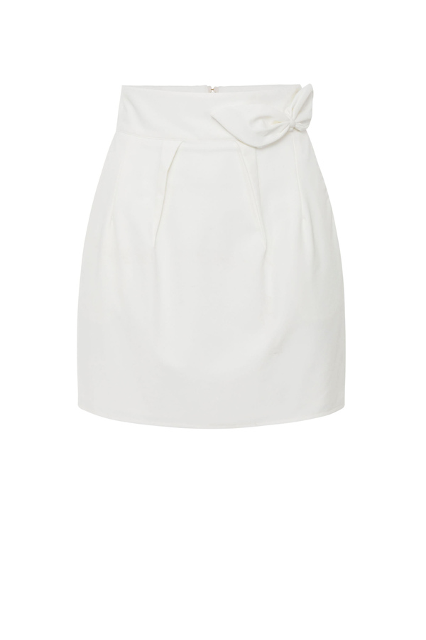 Mini skirt with side bow - Elisabetta Franchi® Outlet