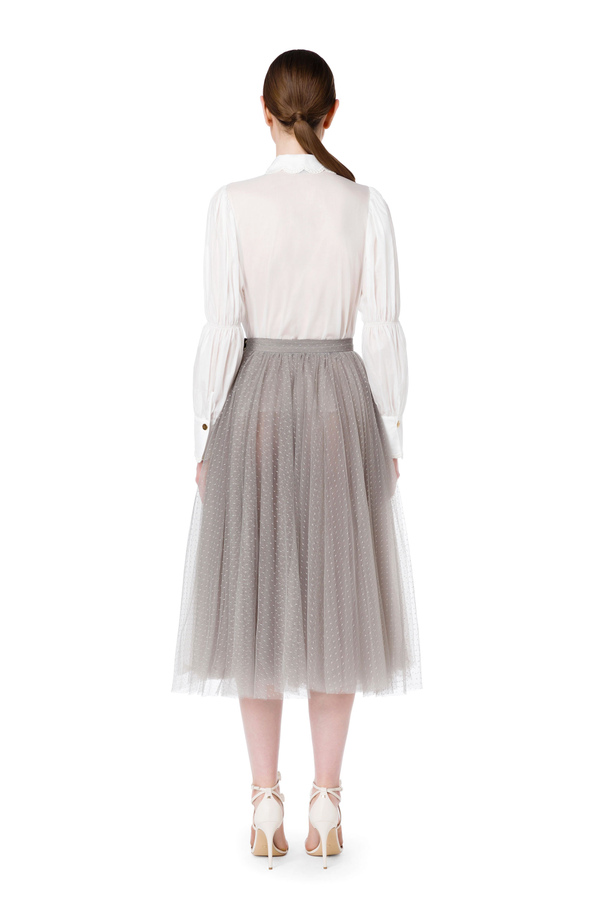 Elisabetta Franchi romantic skirt in tulle fabric - Elisabetta Franchi® Outlet