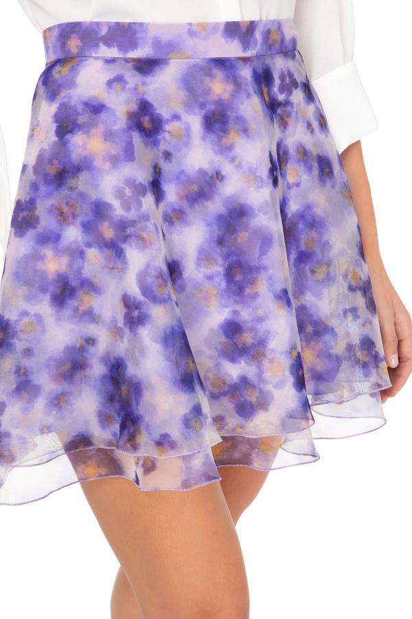 Mini skirt with watercolour print - Elisabetta Franchi® Outlet
