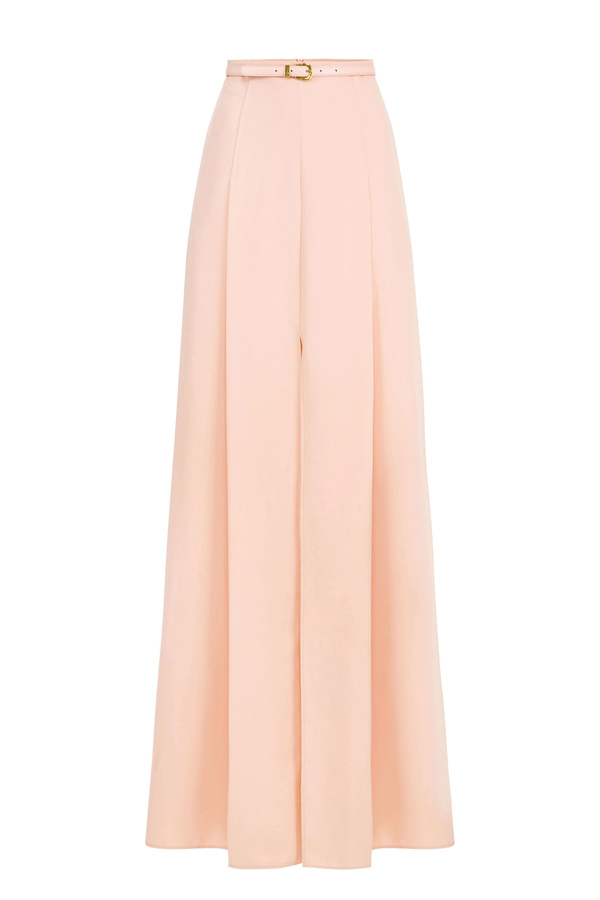 High waist wide skirt with slit - Elisabetta Franchi® Outlet